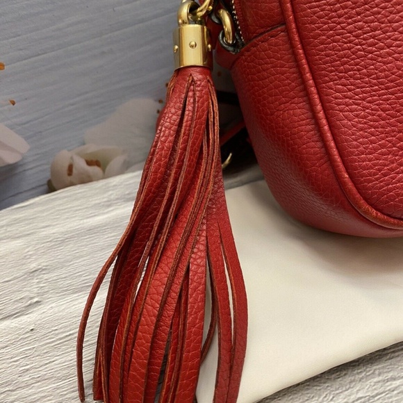 GUCCI Soho Disco Red Leather Crossbody Purse (308364 002123) - Picture 6 of 16